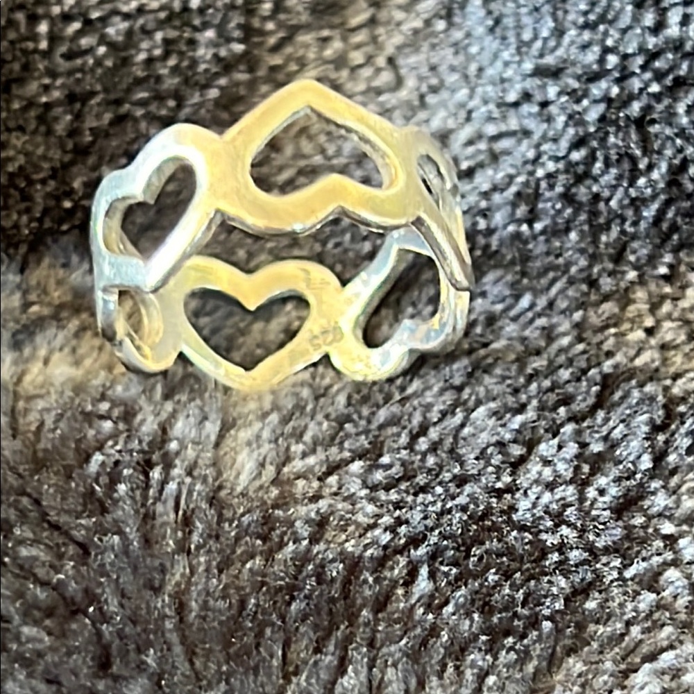 Sterling Silver Heart Infinity Ring - image 2